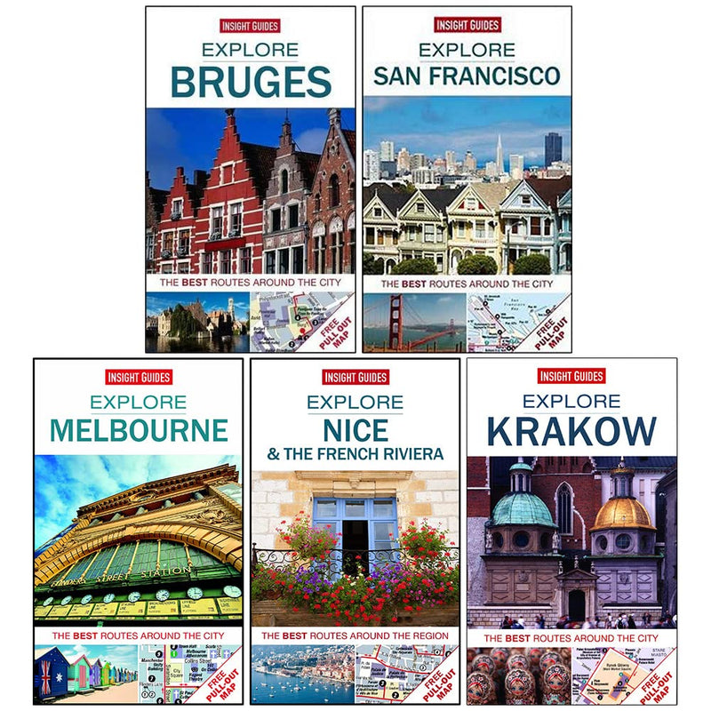 Insight Explore Guides Collection 5 Books Set (Bruges, San Francisco, Melbourne, Nice & the French Riviera, Krakow) - The Book Bundle