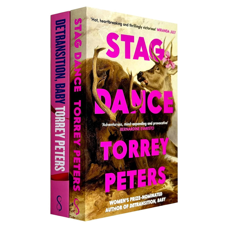 Two paperback fiction books from Torrey Peters' Detransition, Baby & Stag Dance collection by Serpent's Tail, shown side by side.