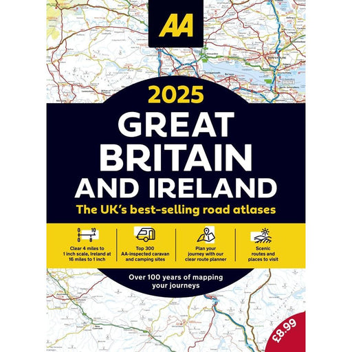 AA 2025 Road Atlas Great Britain and Ireland - The Book Bundle