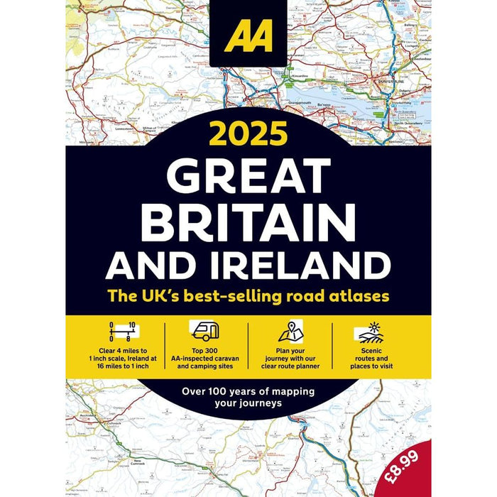 AA 2025 Road Atlas Great Britain and Ireland - The Book Bundle