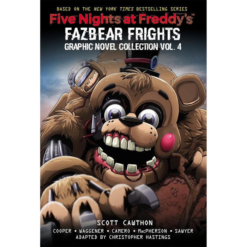Five Nights at Freddy's Fazbear Frights 5-book collection set by Scott Cawthon, featuring paperback editions of horror fiction stories.