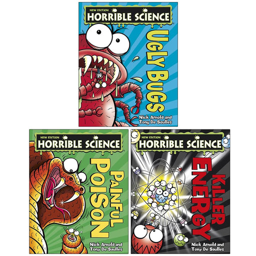 Horrible Science Collection 3 Books Set By Nick Arnold (Ugly Bugs, Painful Poison & Killer Energy) - The Book Bundle