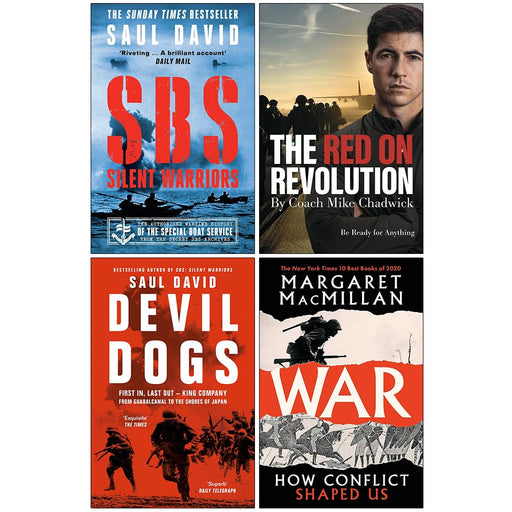 SBS Silent Warriors, The Red on Revolution, Devil Dogs & [Hardcover] War How Conflict Shaped Us 4 Books Collection Set - The Book Bundle