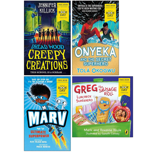 World Book Day 2024 Collection 4 Books Set Creepy Creations, Greg Sausage Roll - The Book Bundle
