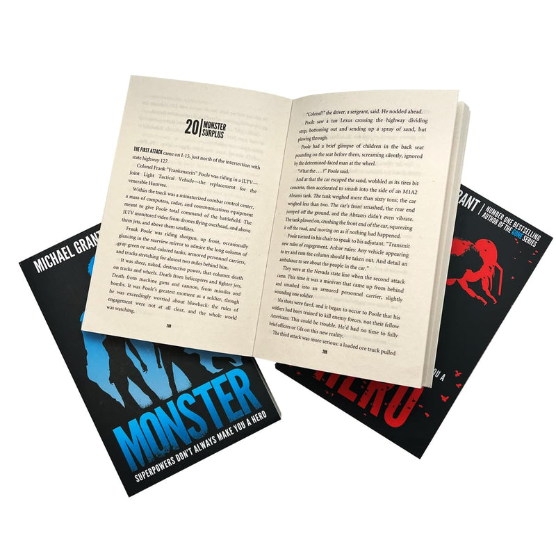 Michael Grant The Monster Series 3 Books Collection Set Monster, Villain & Hero - The Book Bundle