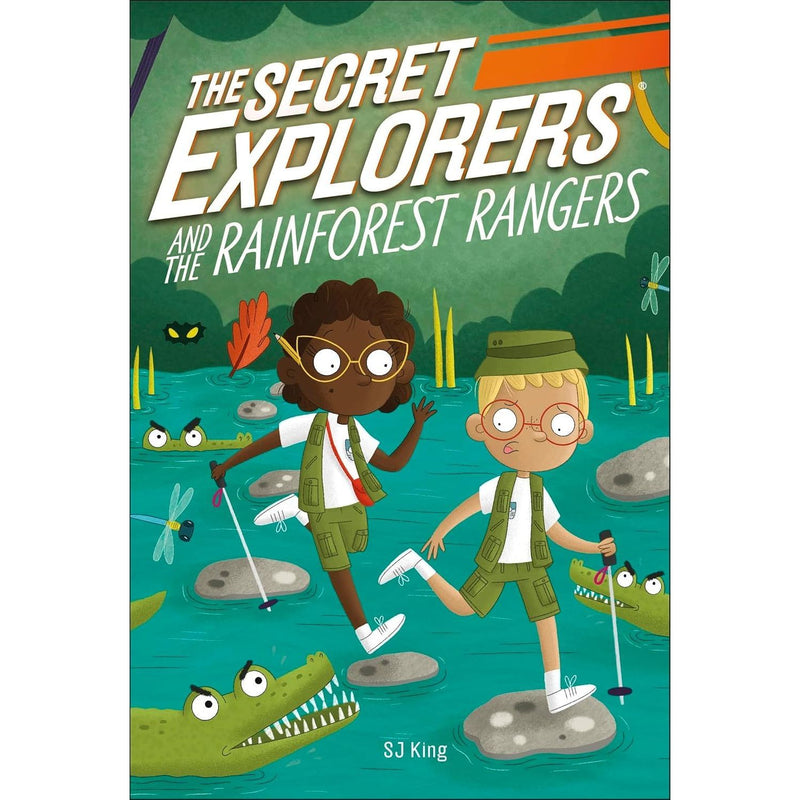 Set of eight The Secret Explorers fiction paperback books by SJ King, featuring colorful covers and adventurous themes.
