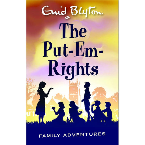 Enid Blyton The Put-Em-Rights paperback book cover from Hachette India featuring a colorful family adventure illustration.