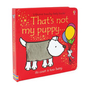 Children's book cover titled "That's not my puppy...: its coat is too hairy" by Fiona Watt, featuring a cute puppy illustration.