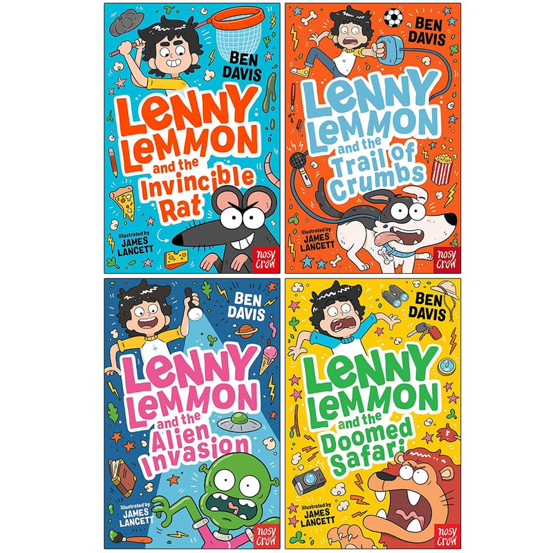 Lenny Lemmon Series 4 Books Collection Set By Ben Davis (Lenny Lemmon and the Invincible Rat, Trail of Crumbs, Alien Invasion and Doomed Safari) - The Book Bundle