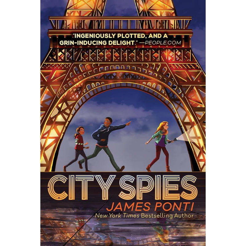 Six-book City Spies series collection by James Ponti for middle grade readers, featuring colorful covers and spy-themed illustrations.