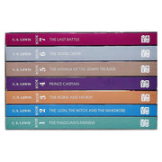 Set of seven hardcover C. S. Lewis Chronicles of Narnia books including The Lion, the Witch and the Wardrobe and The Horse and His Boy