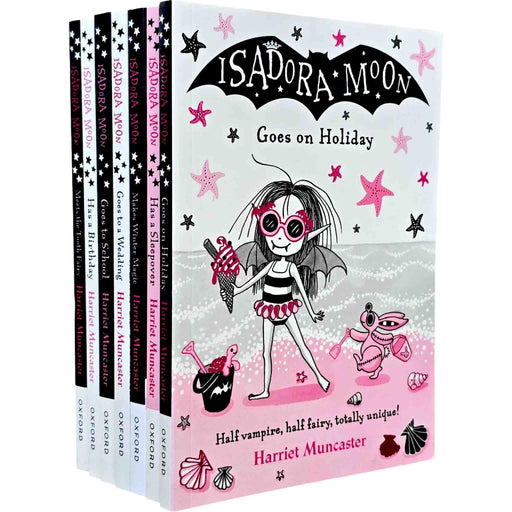 Isadora Moon by Harriet Muncaster 7 Books Collection Set (Isadora Moon Goes on Holiday, Has a Birthday, Has a Sleepover, Makes Winter Magic, Goes to School, Goes to a Wedding and Meets the Tooth Fairy) - The Book Bundle