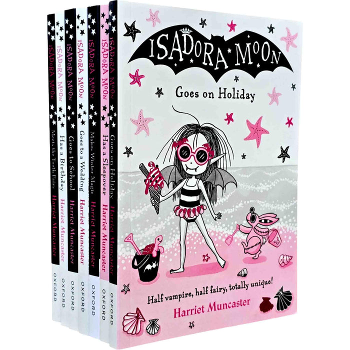 Isadora Moon by Harriet Muncaster 7 Books Collection Set (Isadora Moon Goes on Holiday, Has a Birthday, Has a Sleepover, Makes Winter Magic, Goes to School, Goes to a Wedding and Meets the Tooth Fairy) - The Book Bundle
