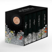 Set of five hardcover Twilight Saga books by Stephenie Meyer, featuring iconic young adult fantasy novels in a box collection.