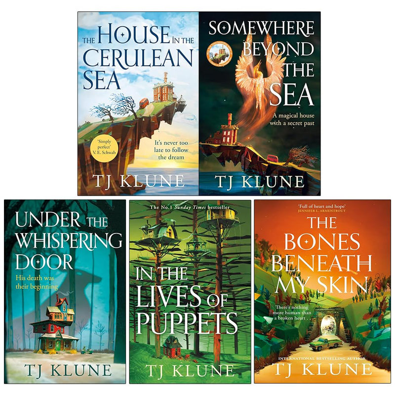 TJ Klune Collection 5 Books Set (The House in the Cerulean Sea, Somewhere Beyond the Sea, Under the Whispering Door, In the Lives of Puppets and The Bones Beneath My Skin) - The Book Bundle