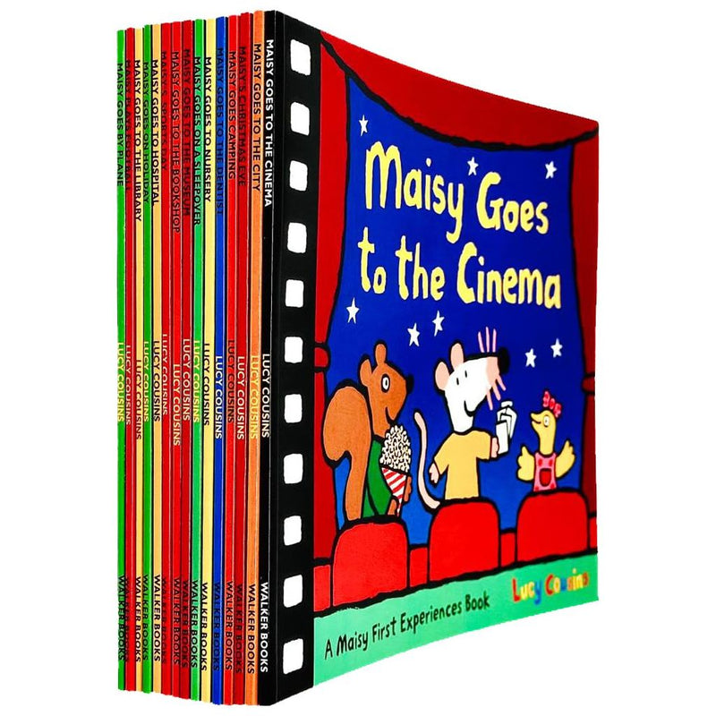 Lucy Cousins Maisy Mouse First Experience 15-book collection set by Walker Book Ltd, featuring colorful illustrations for young children