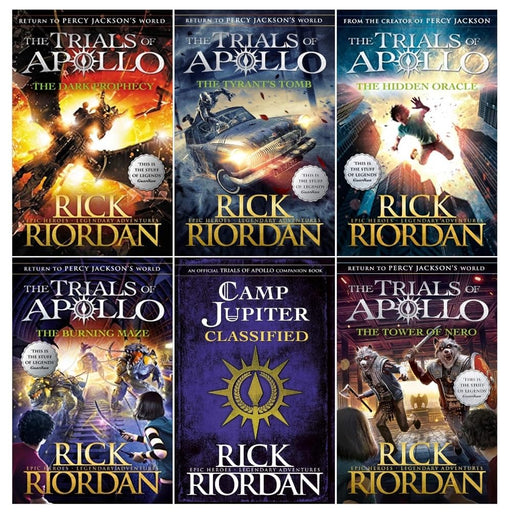 Rick Riordan The Trials of Apollo 6 Books Collection Set (Books 1-5 (PB), Camp Jupiter Classified [HB]) - The Book Bundle