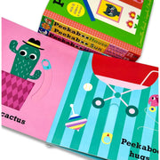 Set of five Peekaboo illustrated board books by Camilla Reid for ages 0–2, featuring colorful, engaging images for early learning.