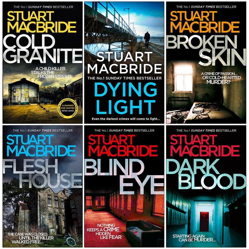 Logan McRae Series 1-6 Books Collection Set by Stuart MacBride (Cold Granite, Dying Light, Broken Skin, Flesh House, Blind Eye, Dark Blood) - The Book Bundle