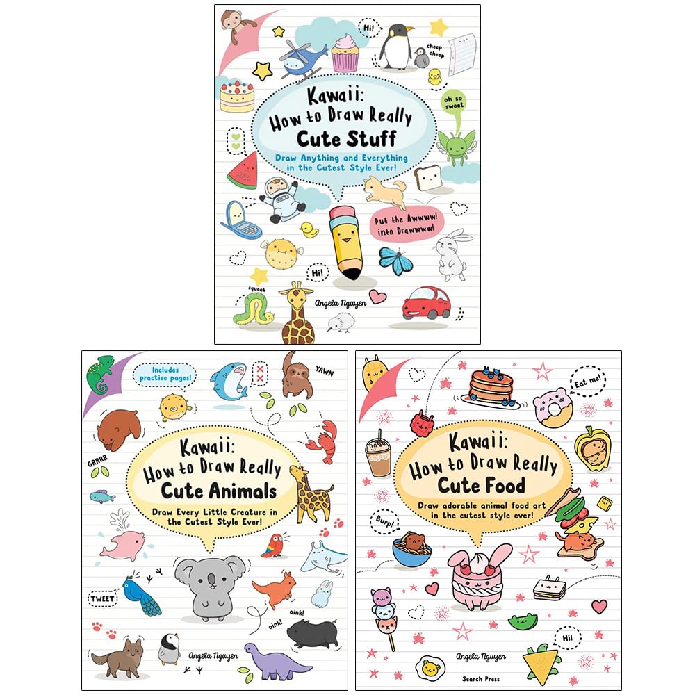 Angela Nguyen Kawaii Collection 3 Books Set (How to Draw Really Cute S ...