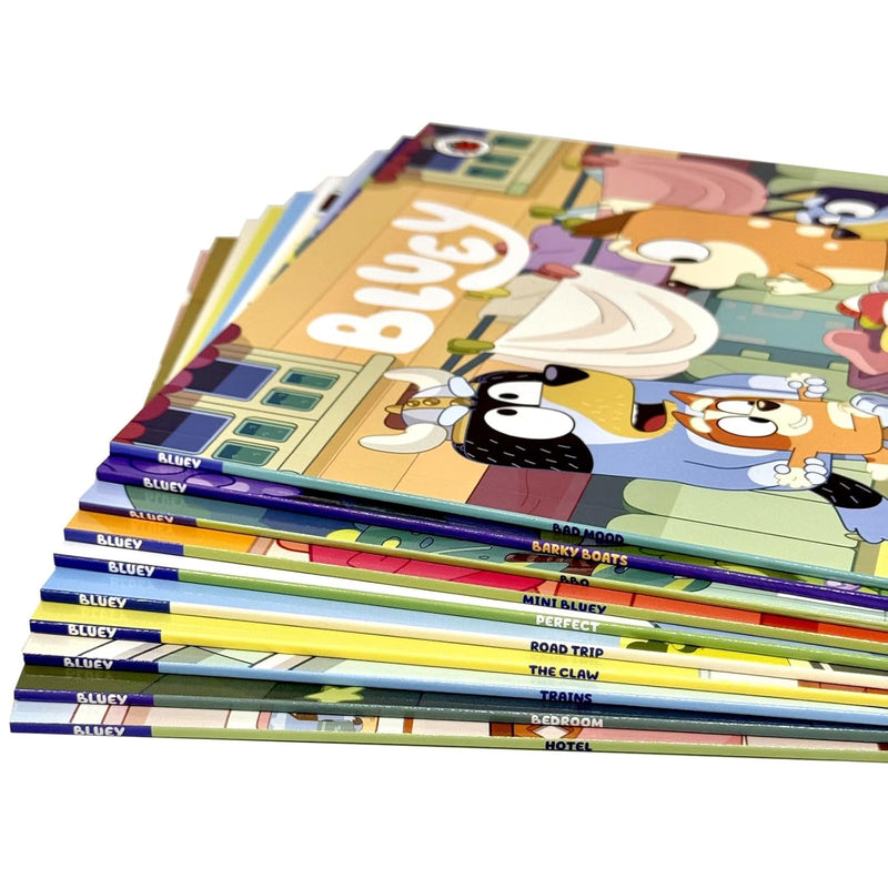 Bluey: Awesome Box of Books 10 Books Box Set (Road Trip, Barky Boats, Bad Mood, Bedroom)