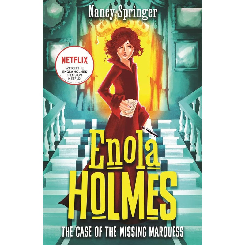 Enola Holmes Mysteries Series 1-10 book collection by Nancy Springer, featuring colorful covers of detective adventure novels.