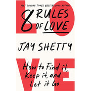 Hardcover of "8 Rules of Love" by Jay Shetty, non-fiction book with a clean cover design and Thorsons branding.
