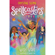 Set of four Spellcasters Series books by Crystal Sung and Wendy Tan, paperback collection for ages 9-12, published by Orchard Books.