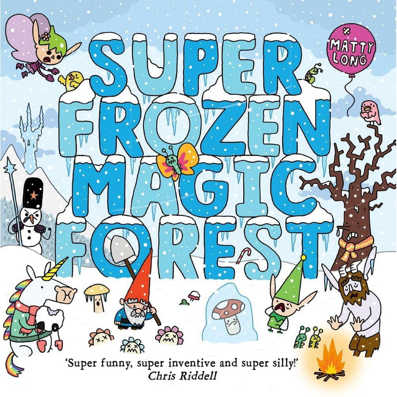 Set of seven Super Happy Magic Forest paperback books by Matty Long, featuring colorful forest characters and whimsical illustrations.