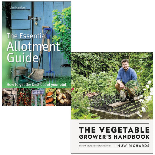 The Essential Allotment Guide By John Harrison and [Hardcover] The Vegetable Grower's Handbook By Huw Richards 2 Books Collection Set - The Book Bundle