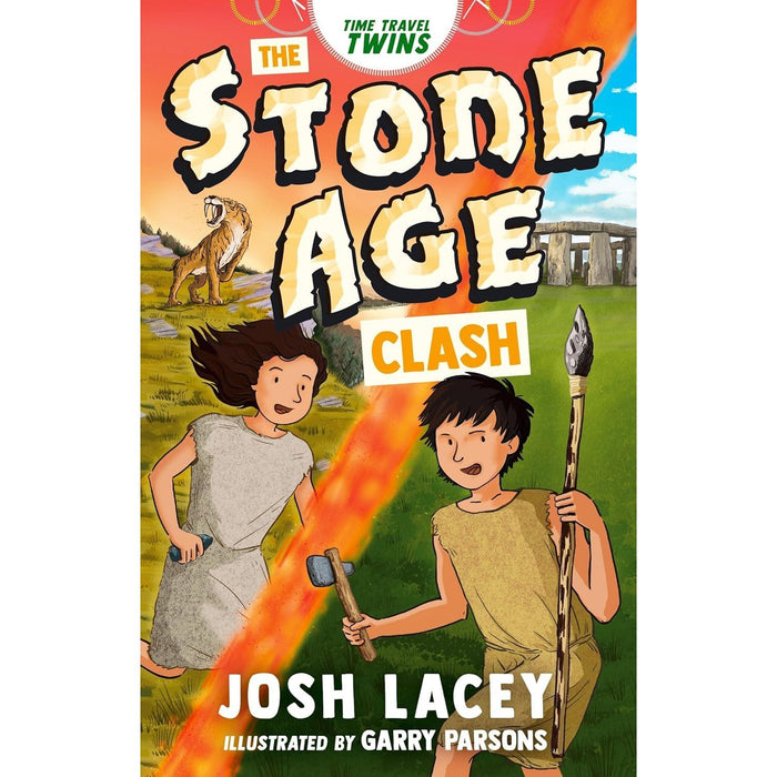 Time Travel Twins Series 4 Books Collection Set by Josh Lacey (Viking Attack, Stone Age Clash, Roman Invasion, Maya Sacrifice) - The Book Bundle