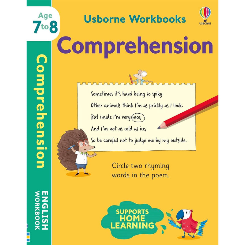 Set of four Usborne Publishing Ltd workbooks for ages 7-8, featuring engaging non-fiction activities by Holly Bathie and Caroline Young.