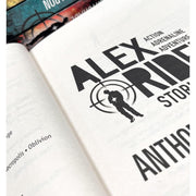 Alex Rider book series by Anthony Horowitz, 14 paperback collection set for ages 9-12, featuring thriller novels in vibrant covers.