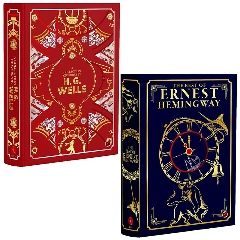 A Collection Of Works By H. G. Wells & The Best of Ernest Hemingwa 2 Books Collection Set - The Book Bundle