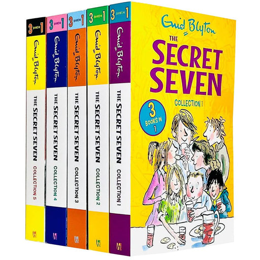 Enid Blyton The Secret Seven 15 Story Collection in 5 Books Set (The Secret Seven) - The Book Bundle