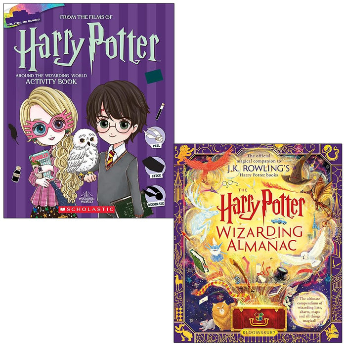 Harry Potter Foil Wonders Around the Wizarding World By Jasper Meadowsweet and The Harry Potter Wizarding Almanac By J.K. Rowling 2 Books Collection Set - The Book Bundle