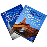 Set of two hardcover books on architecture and engineering by Arcturus Ltd, featuring works by Ike Ijeh, Paul Virr, and William Potter.