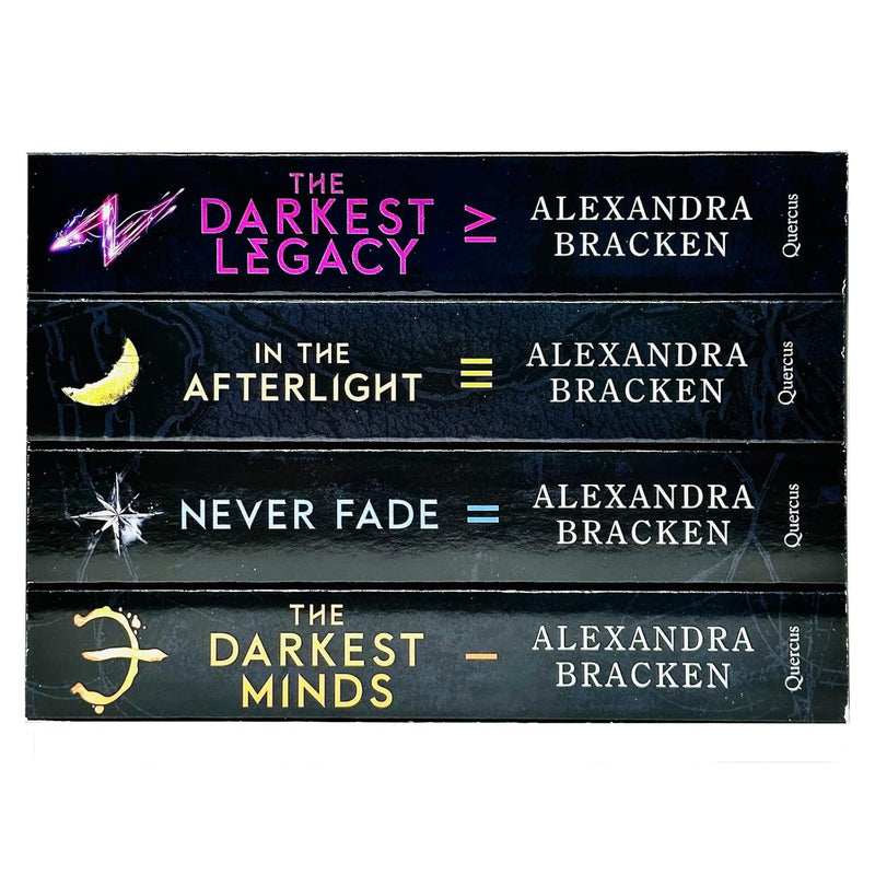 Set of four paperback The Darkest Minds books by Alexandra Bracken in the Quercus collection, featuring fiction covers and titles.
