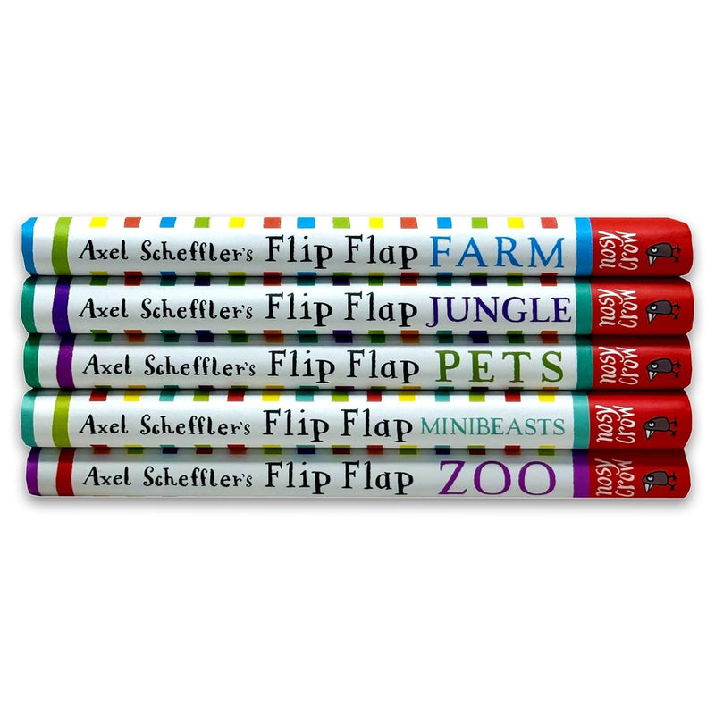 Flip Flap 5 Books Collection Set by Axel Scheffler - Flip Flap Farm Jungle Pets Zoo Minibeasts - Fiction - Hardback