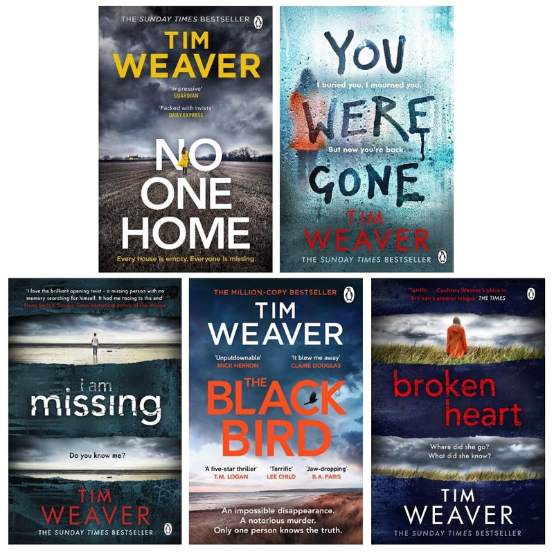 Set of five paperback books from the David Raker Missing Persons Series 5 by Tim Weaver, published by Penguin Ltd.