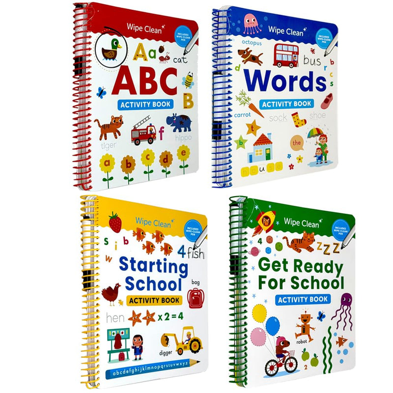 Wipe Clean Early Learning Activity 4 Books Collection Set - Fiction - Paperback
