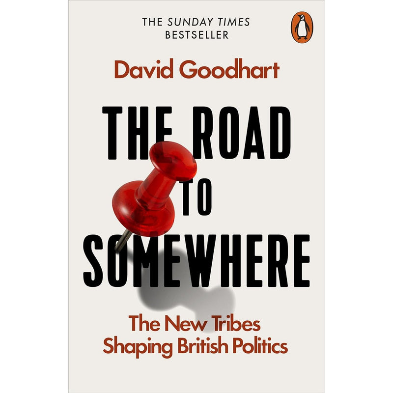 Book cover of "The Road to Somewhere" by David Goodhart, published by Penguin, featuring a colorful abstract design.