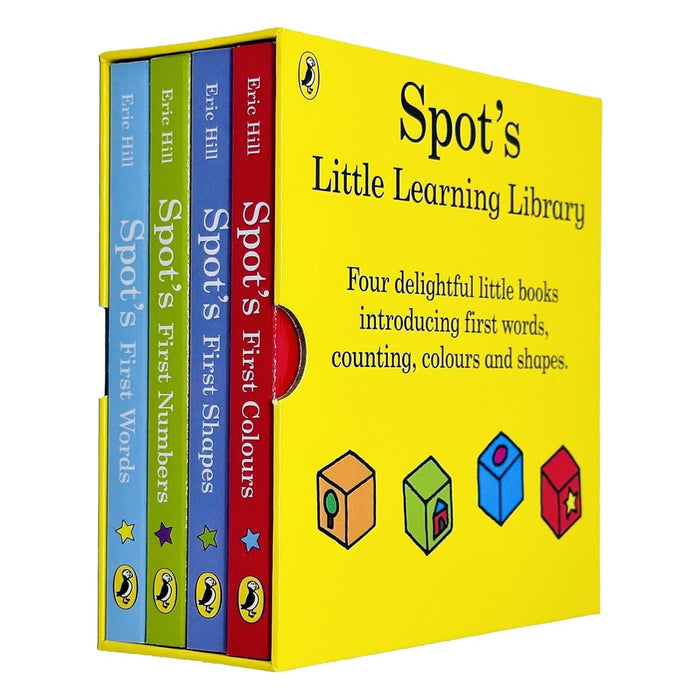 Spot's Little Learning Library 4 Board book Collection Set by Eric Hill (Shapes, Numbers, Colours and Words) - The Book Bundle