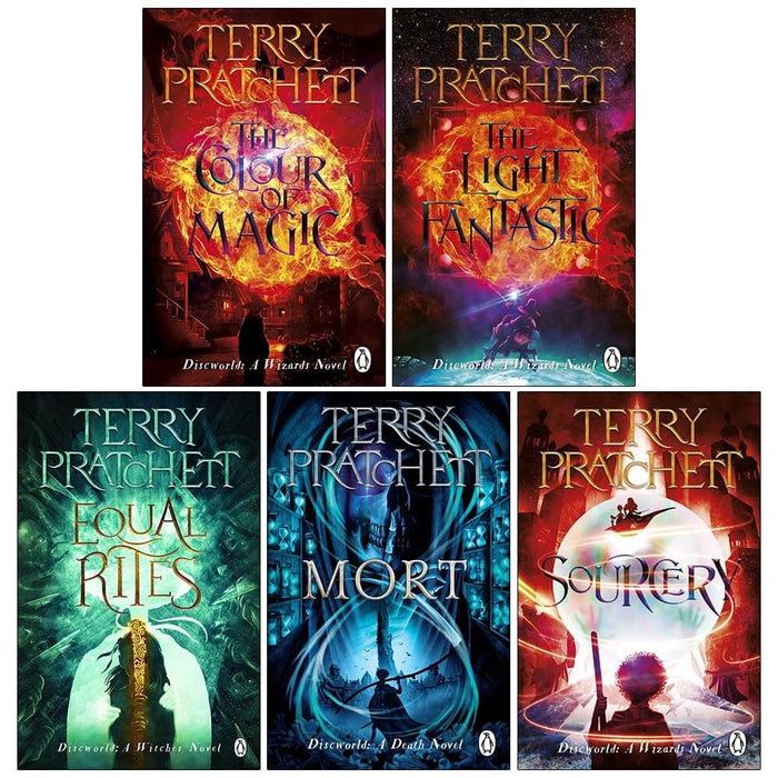 (New Cover) Terry pratchett Discworld novels Series 1 :5 books collection set - The Book Bundle