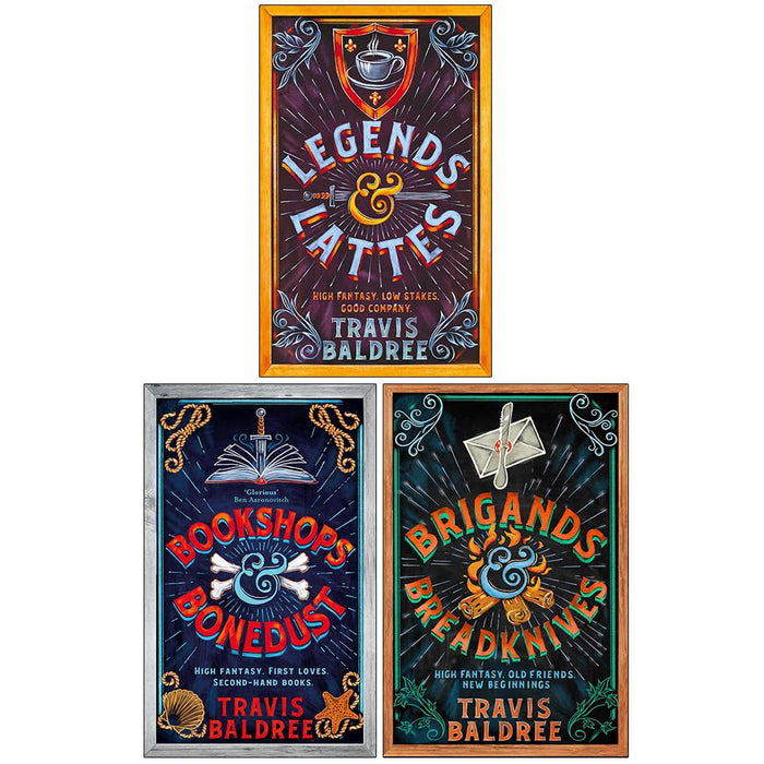 Travis Baldree Legends & Lattes Series 3 Books Collection Set (Legends & Lattes, Bookshops & Bonedust, Brigands & Breadknives) - The Book Bundle