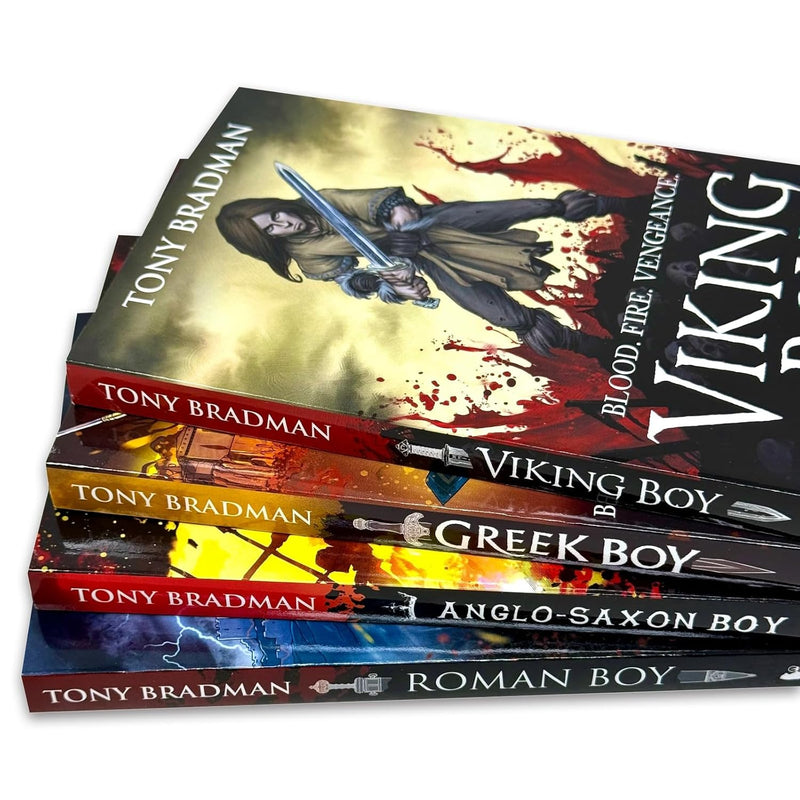 Viking Boy, Greek Boy, Anglo-Saxon Boy & More 4 Books Collection Set by Tony Bradman - Fiction - Paperback