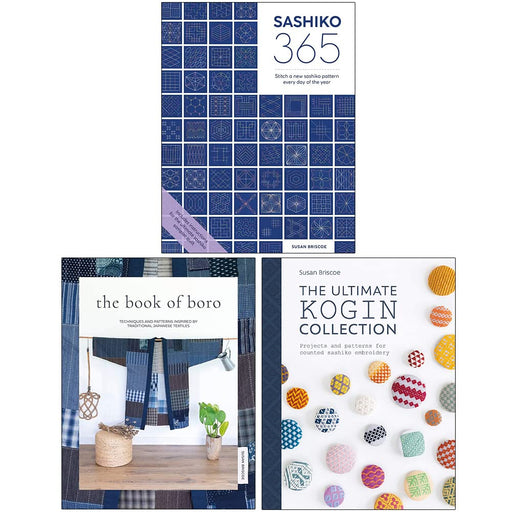 Susan Briscoe Collection 3 Books Set (Sashiko 365, The Book) - The Book Bundle