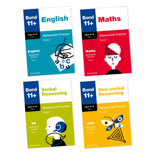 Bond 11+ English, Maths, Non-verbal Reasoning, Verbal Reasoning Assessment Practice: 9-10 Years Bundle - The Book Bundle