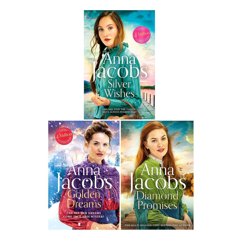 Jubilee Lake Series 3 Books Collection Set by Anna Jacobs (Silver Wishes, Golden Dreams, Diamond Promises)