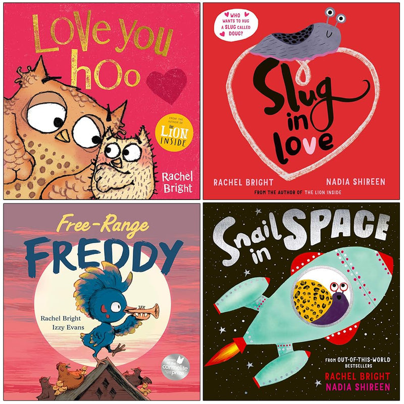 Rachel Bright Collection 4 Books Set (Love You Hoo, Slug in Love, Free-Range Freddy and Snail in Space) - The Book Bundle